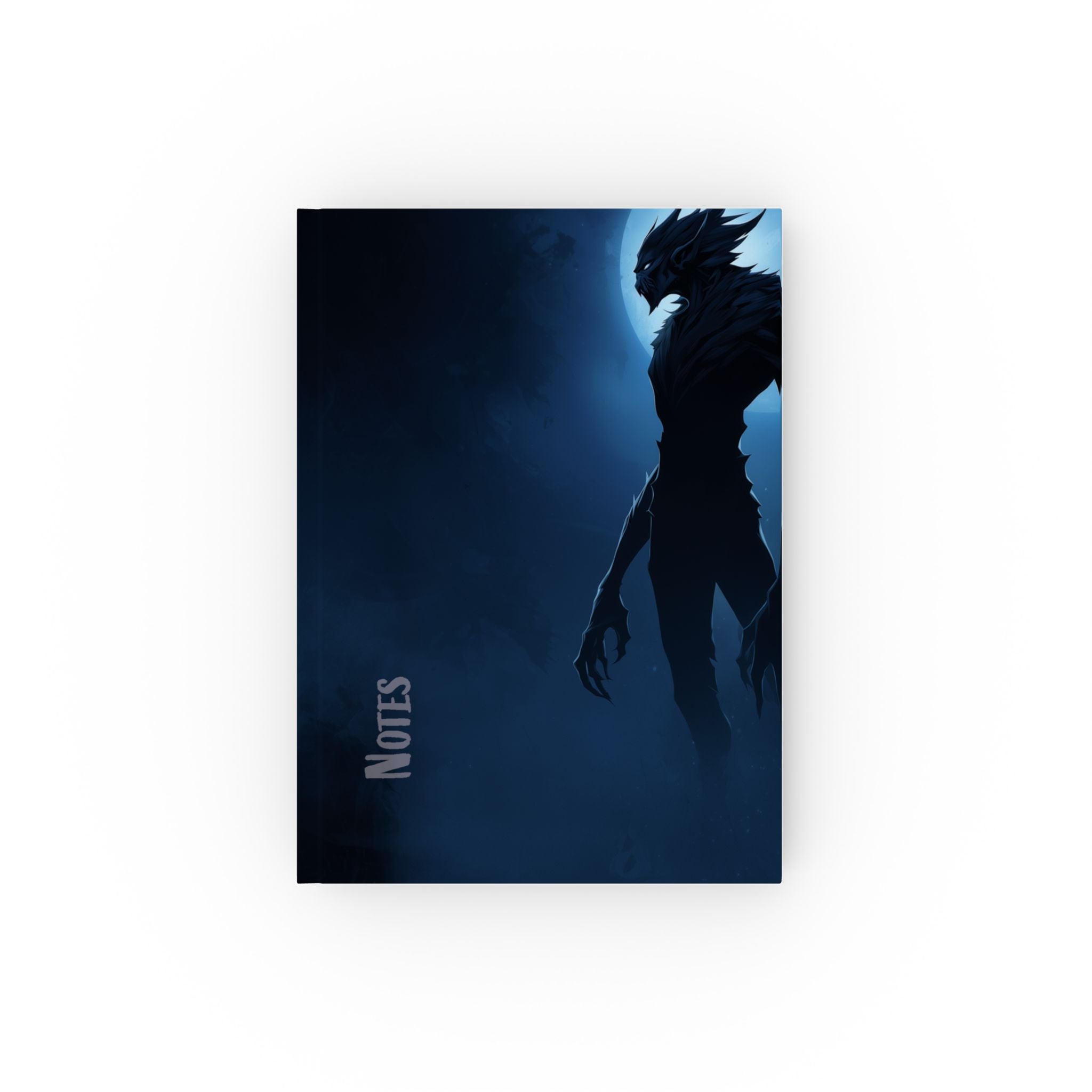 Werewolf Full Moon Ruled Journal — Dark Mysterious Covered Notebook