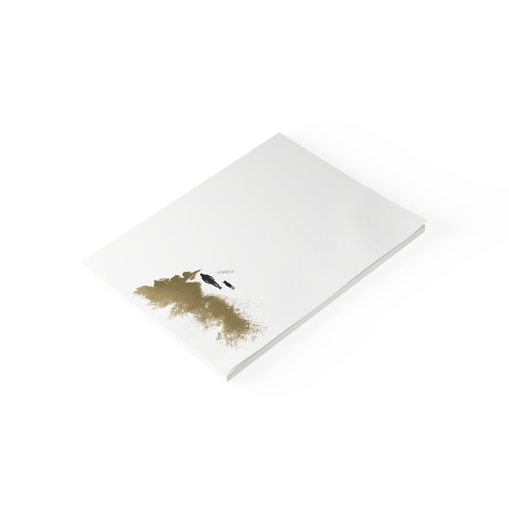 Whiskers Post-it Note Pad — Minimal Coastal Walk Design (Man & Cat)