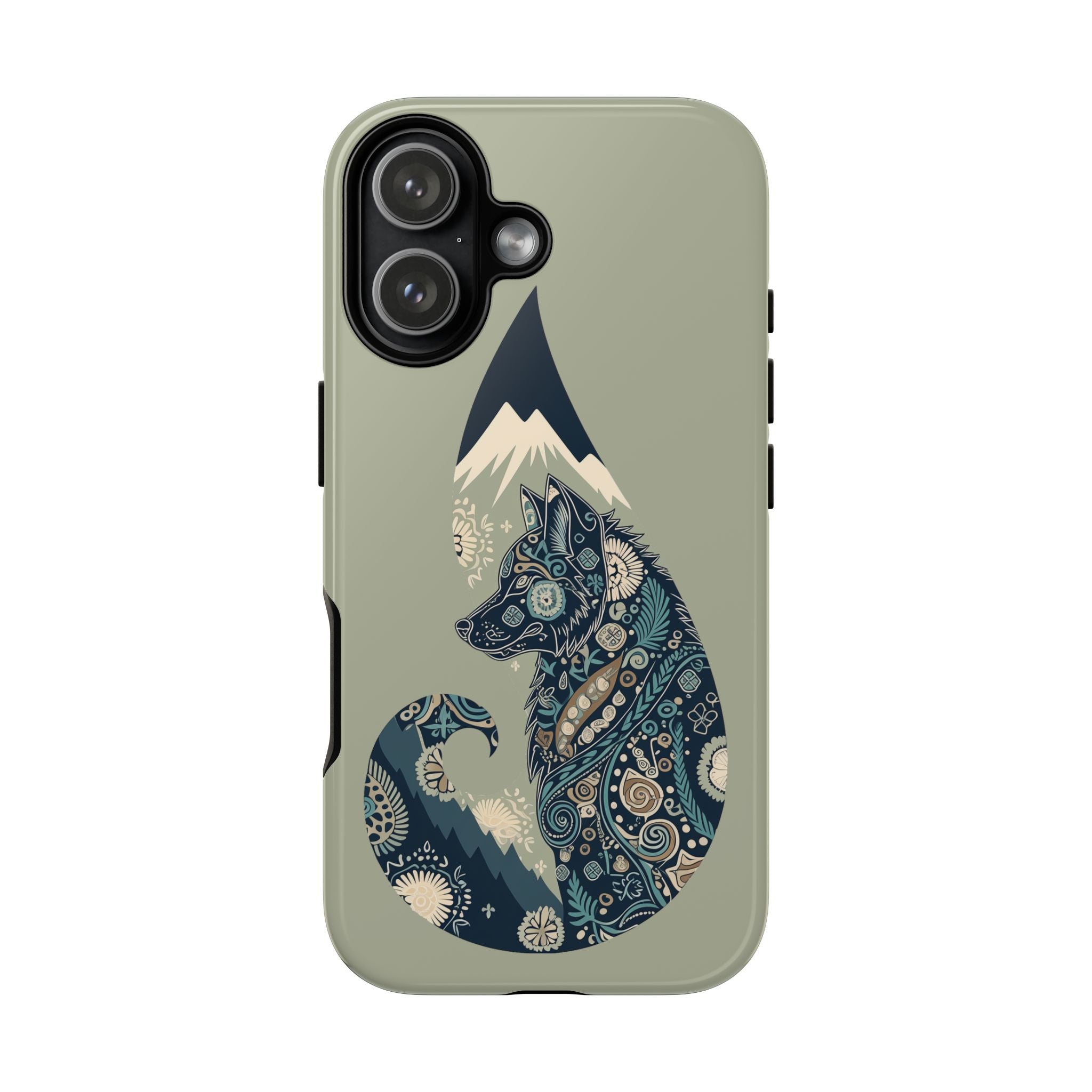 Mountain Wolf Phone Case — Paisley Wolf Silhouette Protective iPhone Cover