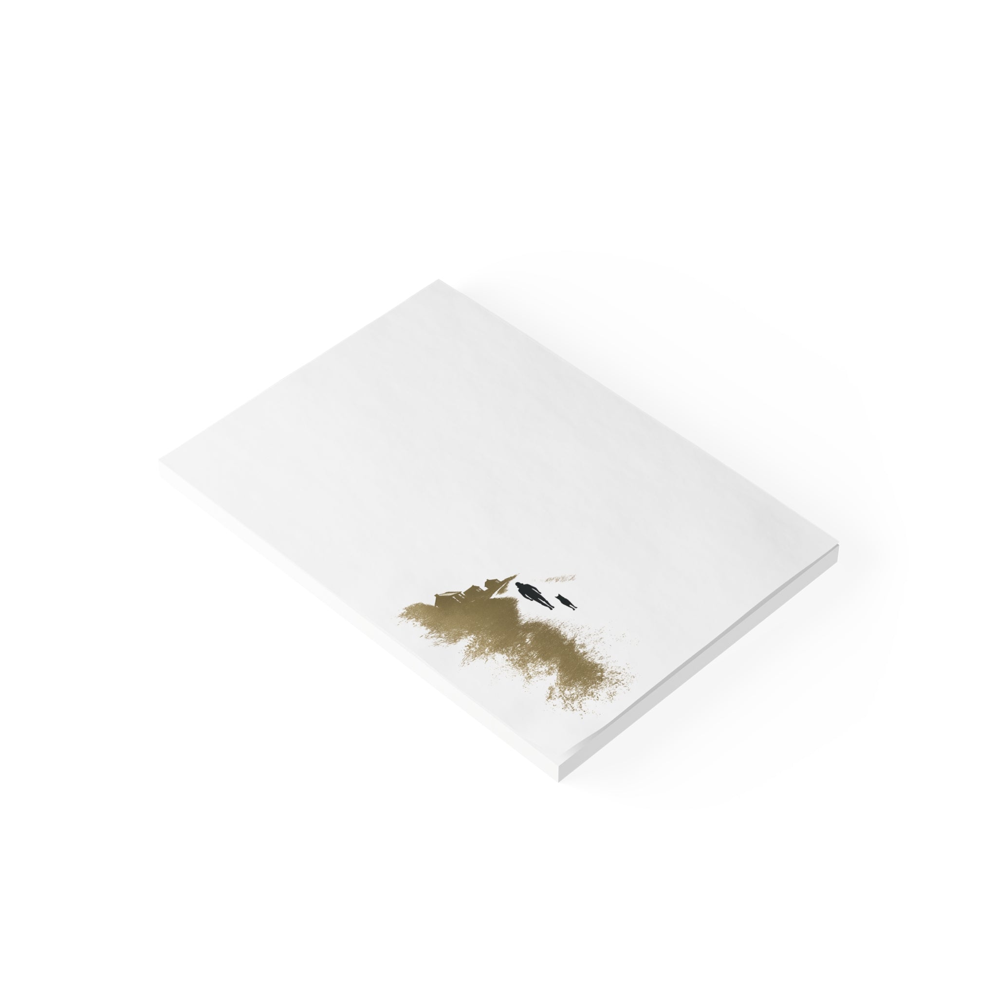 Whiskers Post-it Note Pad — Minimal Coastal Walk Design (Man & Cat)