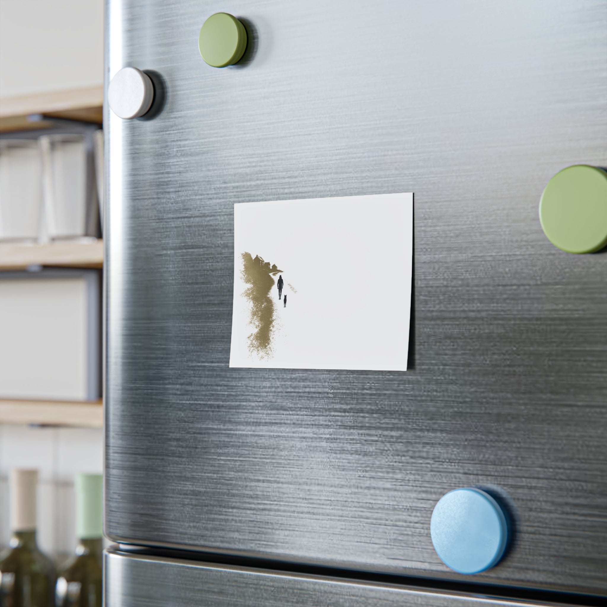 Whiskers Post-it Note Pad — Minimal Coastal Walk Design (Man & Cat)