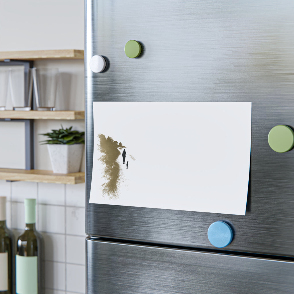 Whiskers Post-it Note Pad — Minimal Coastal Walk Design (Man & Cat)