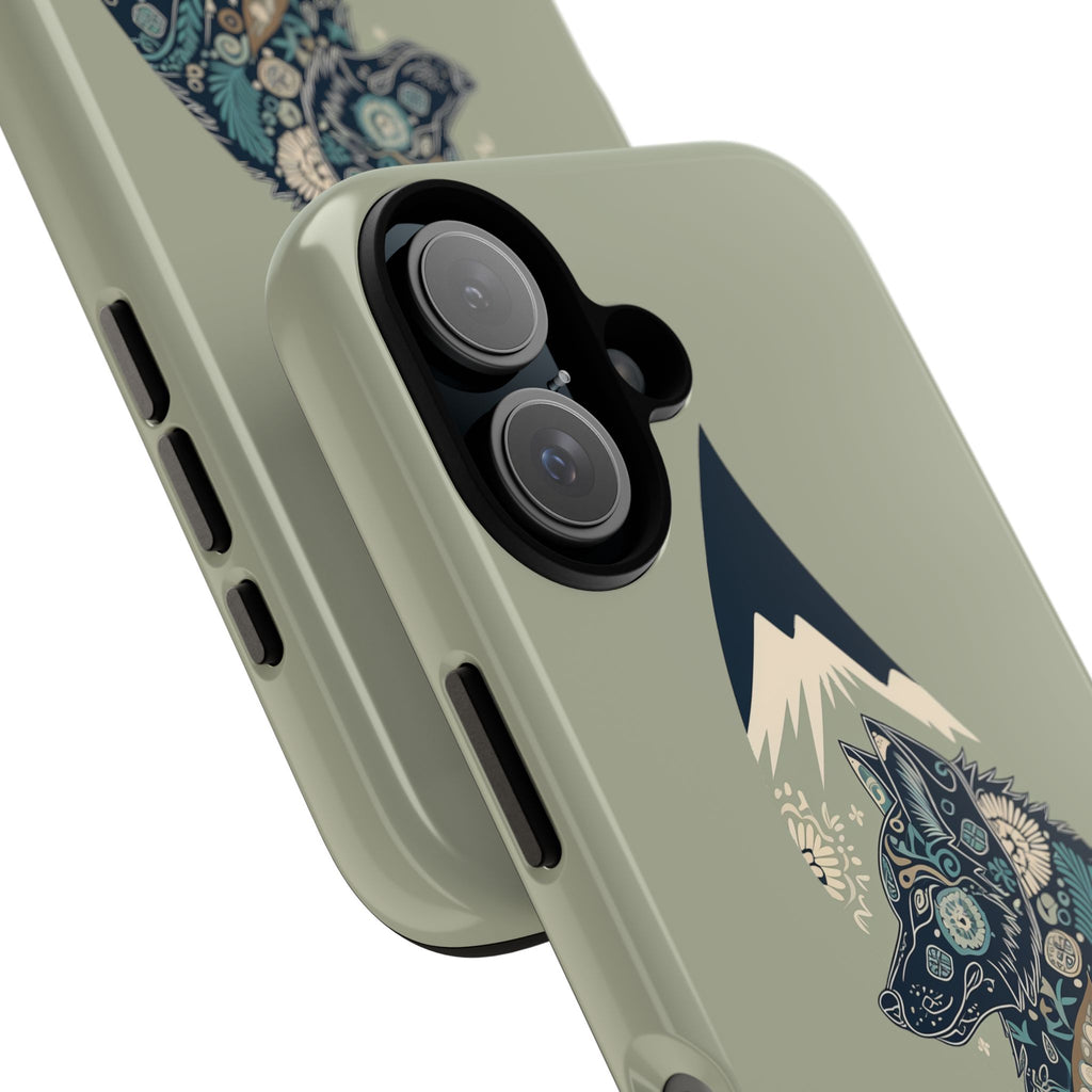 Mountain Wolf Phone Case — Paisley Wolf Silhouette Protective iPhone Cover