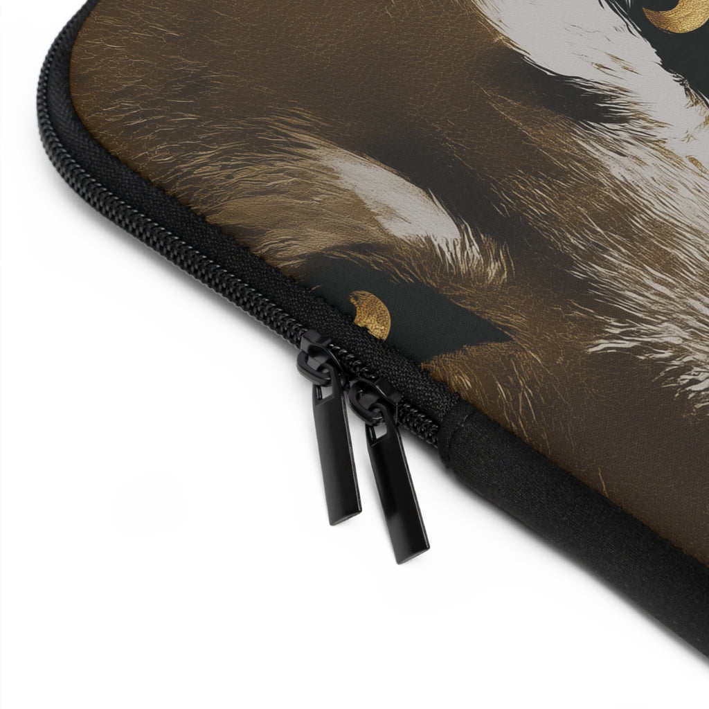 Wolf Portrait Laptop Sleeve — Minimalist Wildlife Laptop Case