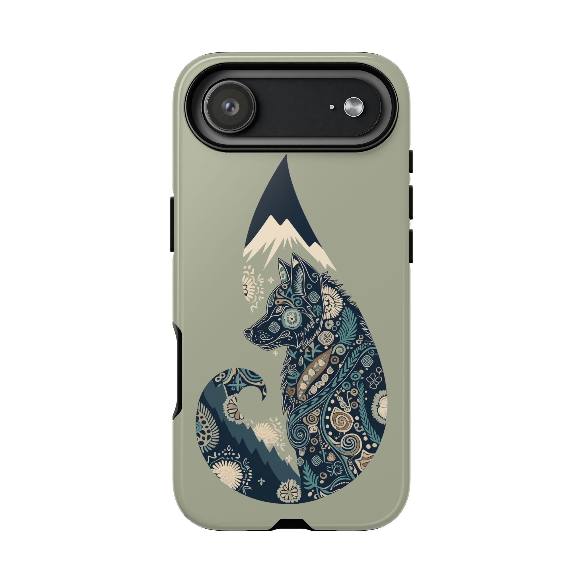 Mountain Wolf Phone Case — Paisley Wolf Silhouette Protective iPhone Cover