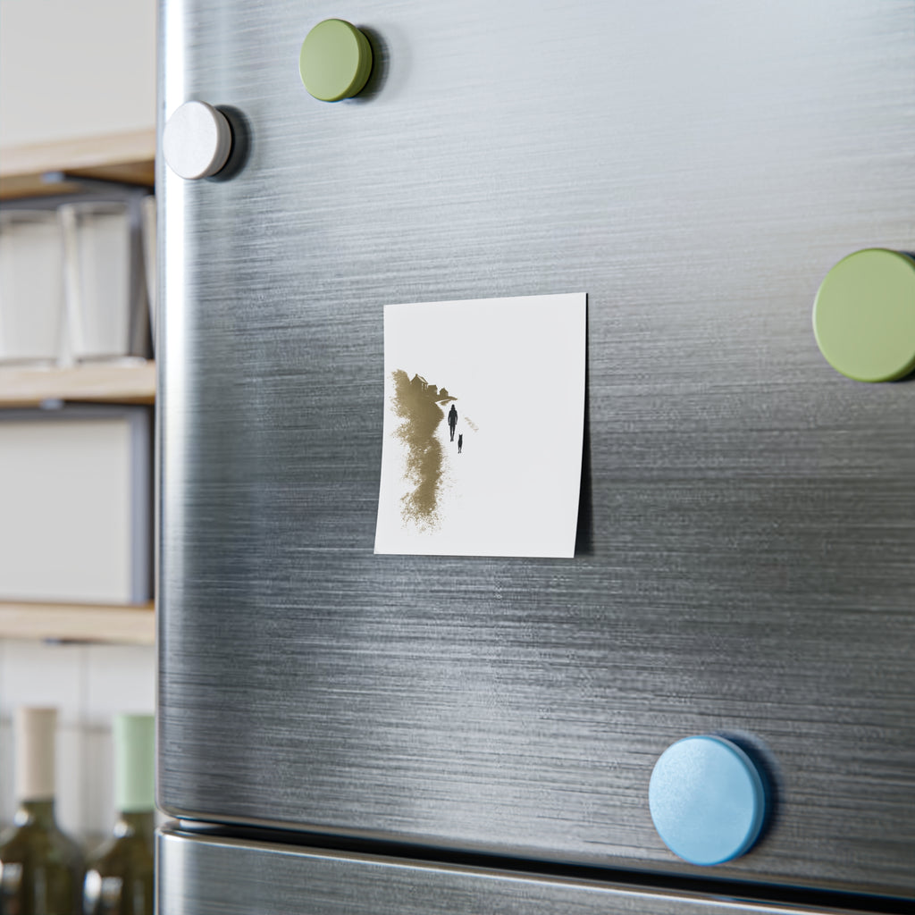 Whiskers Post-it Note Pad — Minimal Coastal Walk Design (Man & Cat)