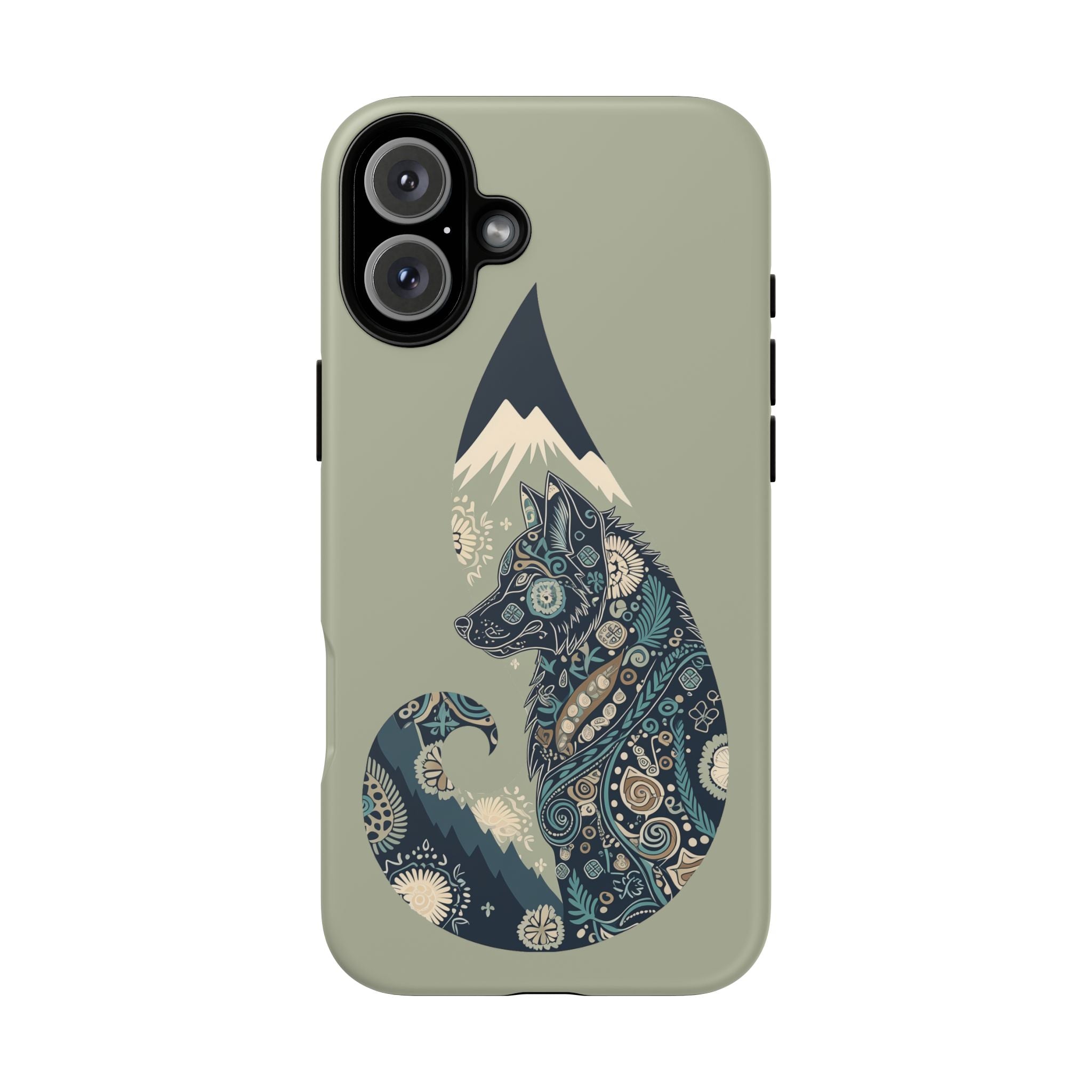 Mountain Wolf Phone Case — Paisley Wolf Silhouette Protective iPhone Cover