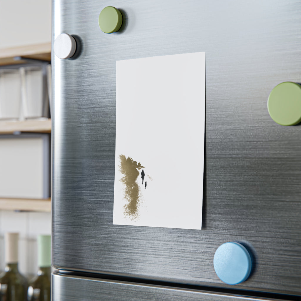 Whiskers Post-it Note Pad — Minimal Coastal Walk Design (Man & Cat)