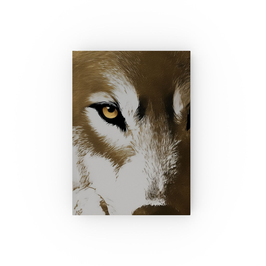 Wolf Portrait Journal — Hardback Notebook with Golden Wolf Eye Design