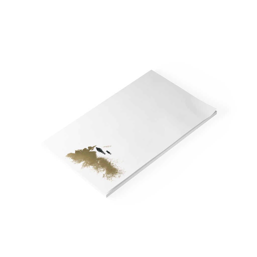 Whiskers Post-it Note Pad — Minimal Coastal Walk Design (Man & Cat)