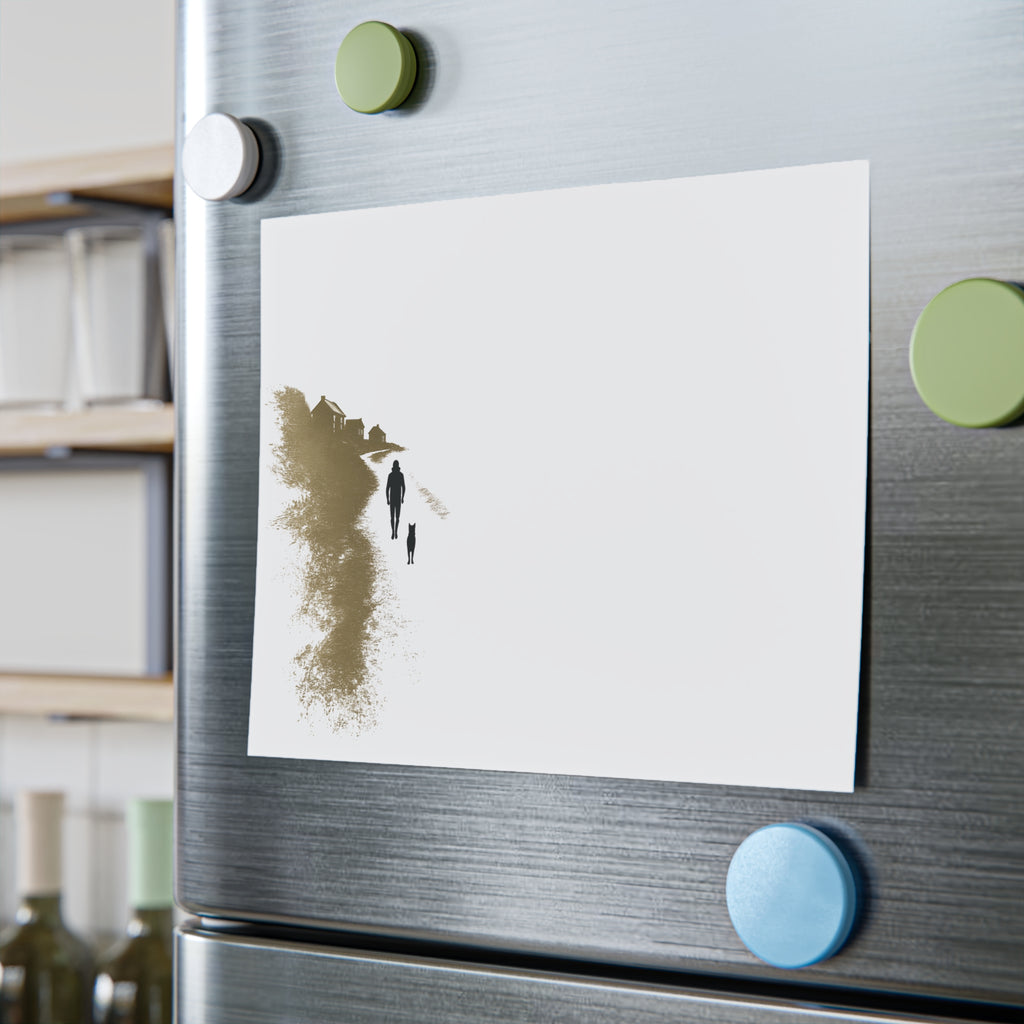 Whiskers Post-it Note Pad — Minimal Coastal Walk Design (Man & Cat)