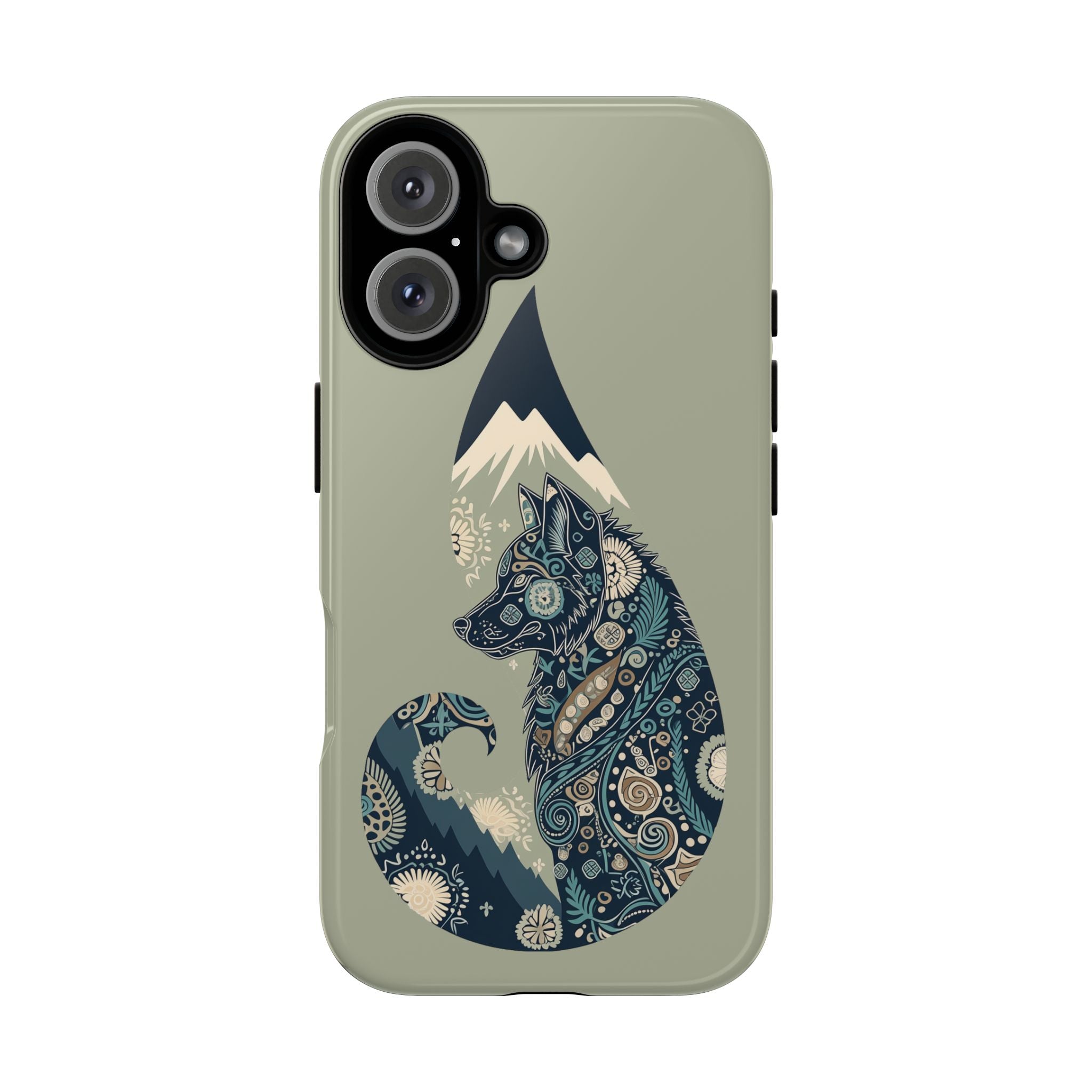 Mountain Wolf Phone Case — Paisley Wolf Silhouette Protective iPhone Cover