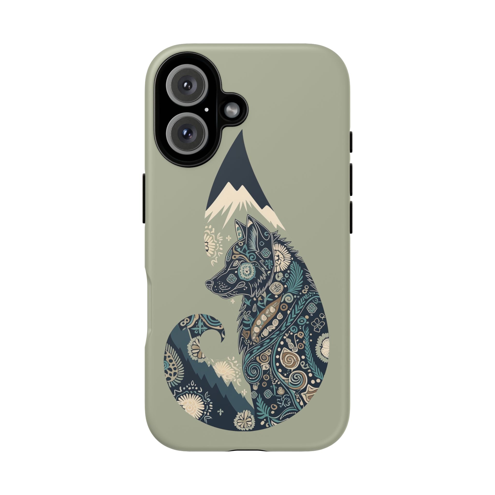 Mountain Wolf Phone Case — Paisley Wolf Silhouette Protective iPhone Cover