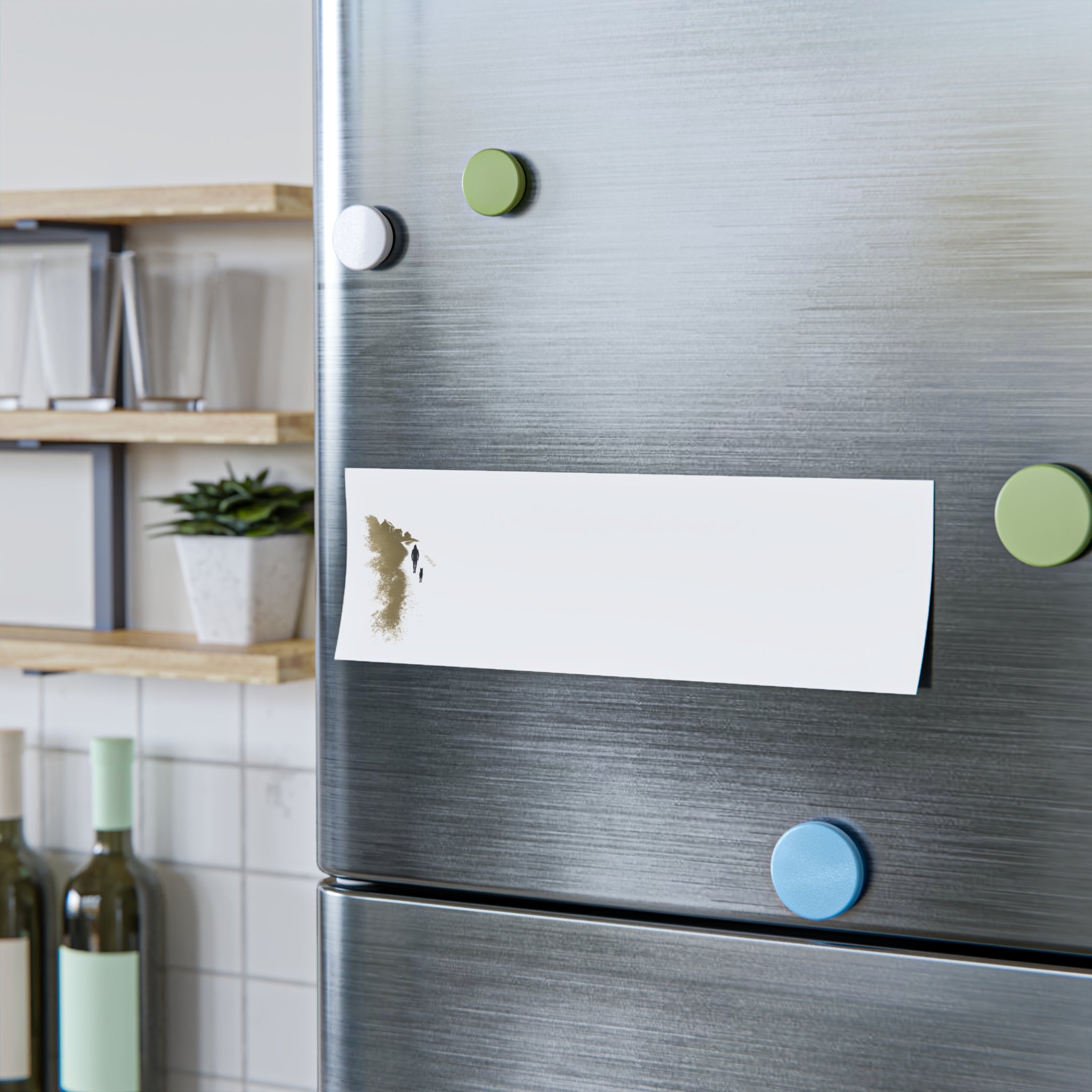 Whiskers Post-it Note Pad — Minimal Coastal Walk Design (Man & Cat)