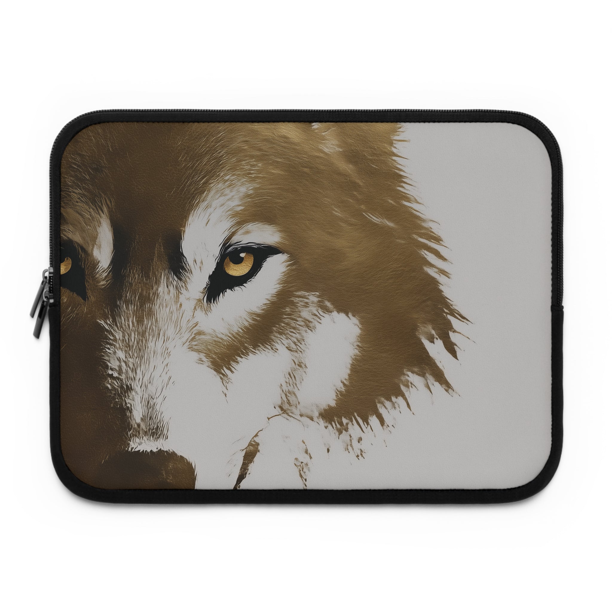 Wolf Portrait Laptop Sleeve — Minimalist Wildlife Laptop Case
