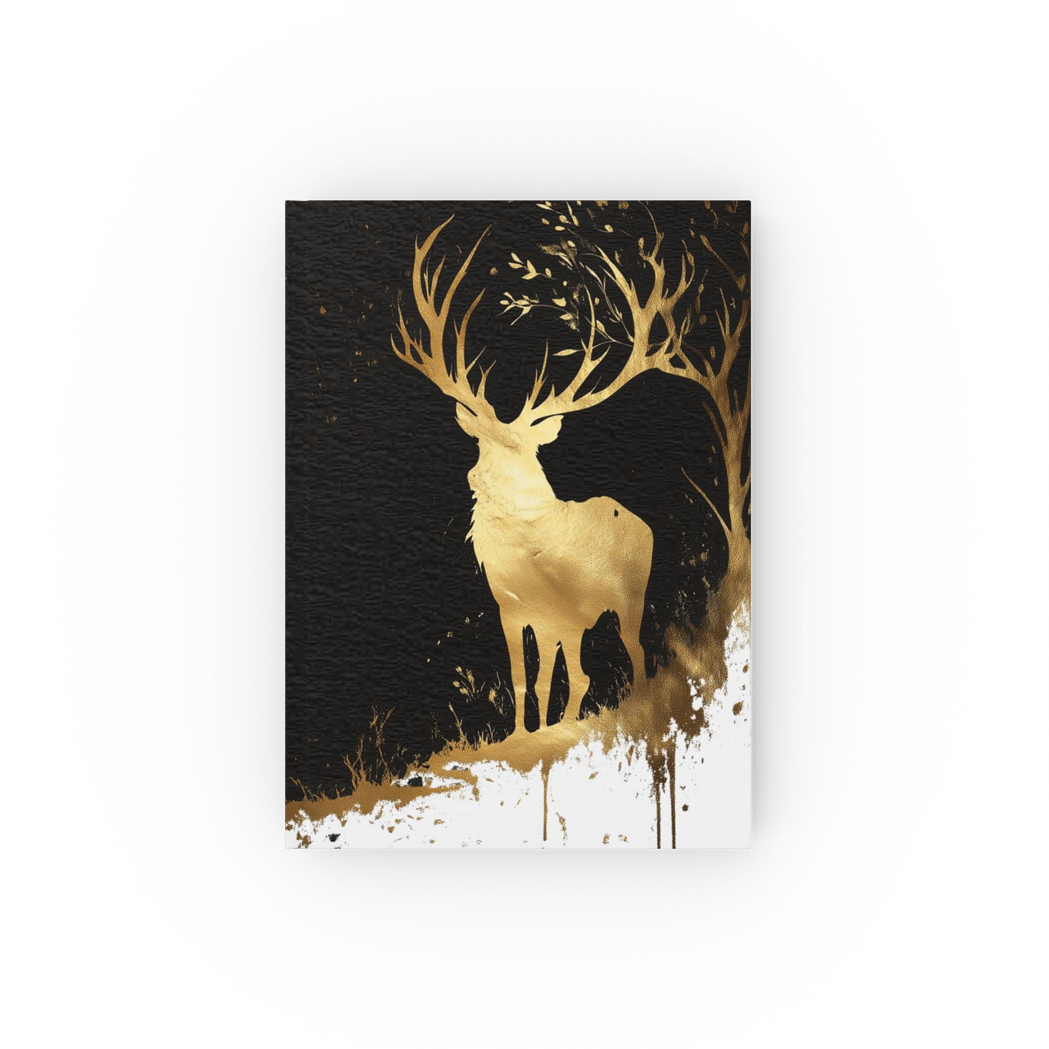 Gold Stag Hardcover Journal — Elegant Deer Notebook for Writing, Gifts & Nature Lovers