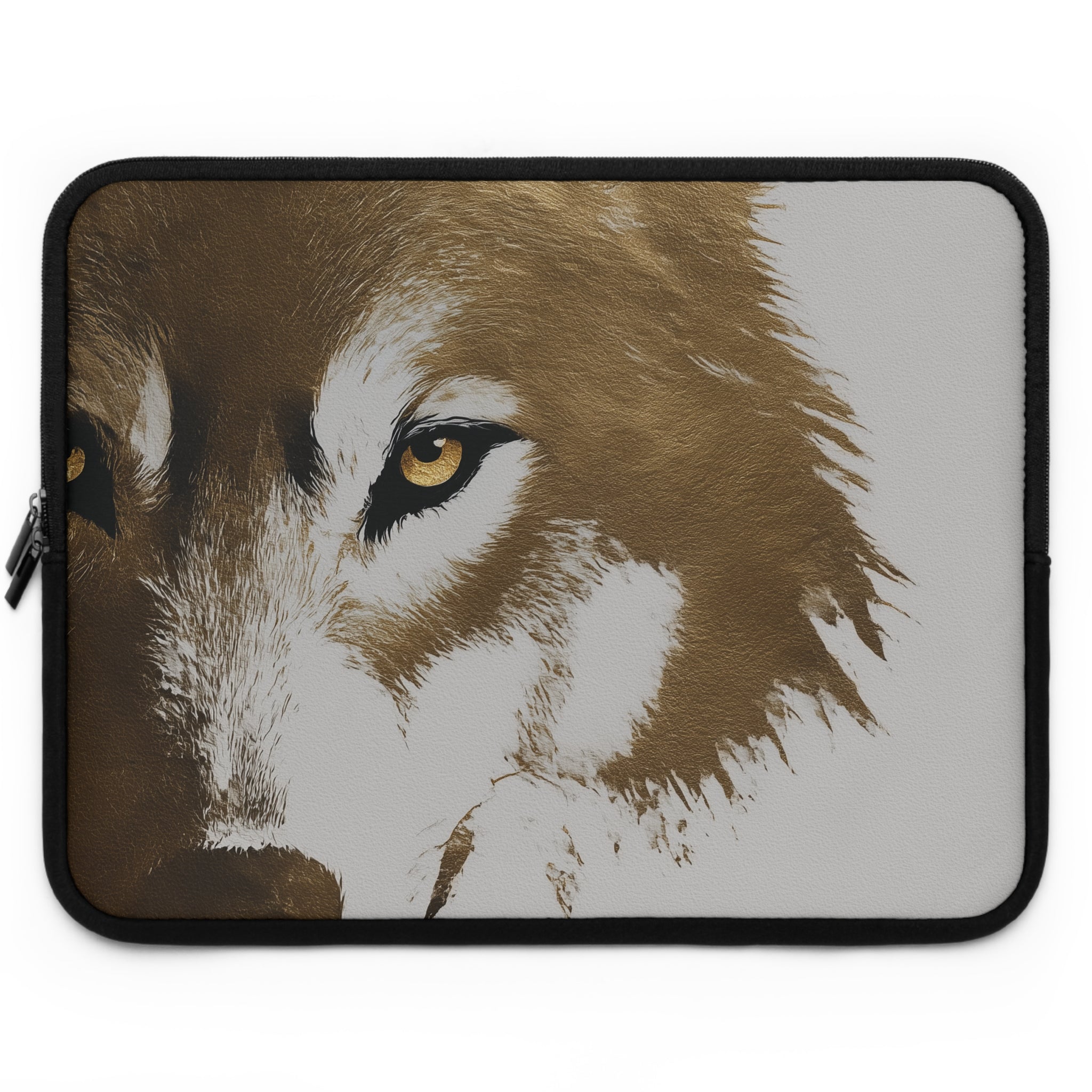 Wolf Portrait Laptop Sleeve — Minimalist Wildlife Laptop Case