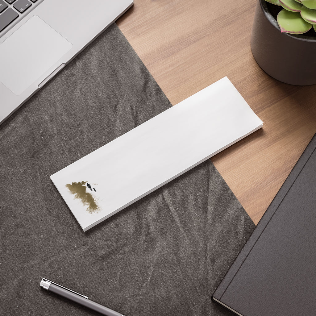 Whiskers Post-it Note Pad — Minimal Coastal Walk Design (Man & Cat)